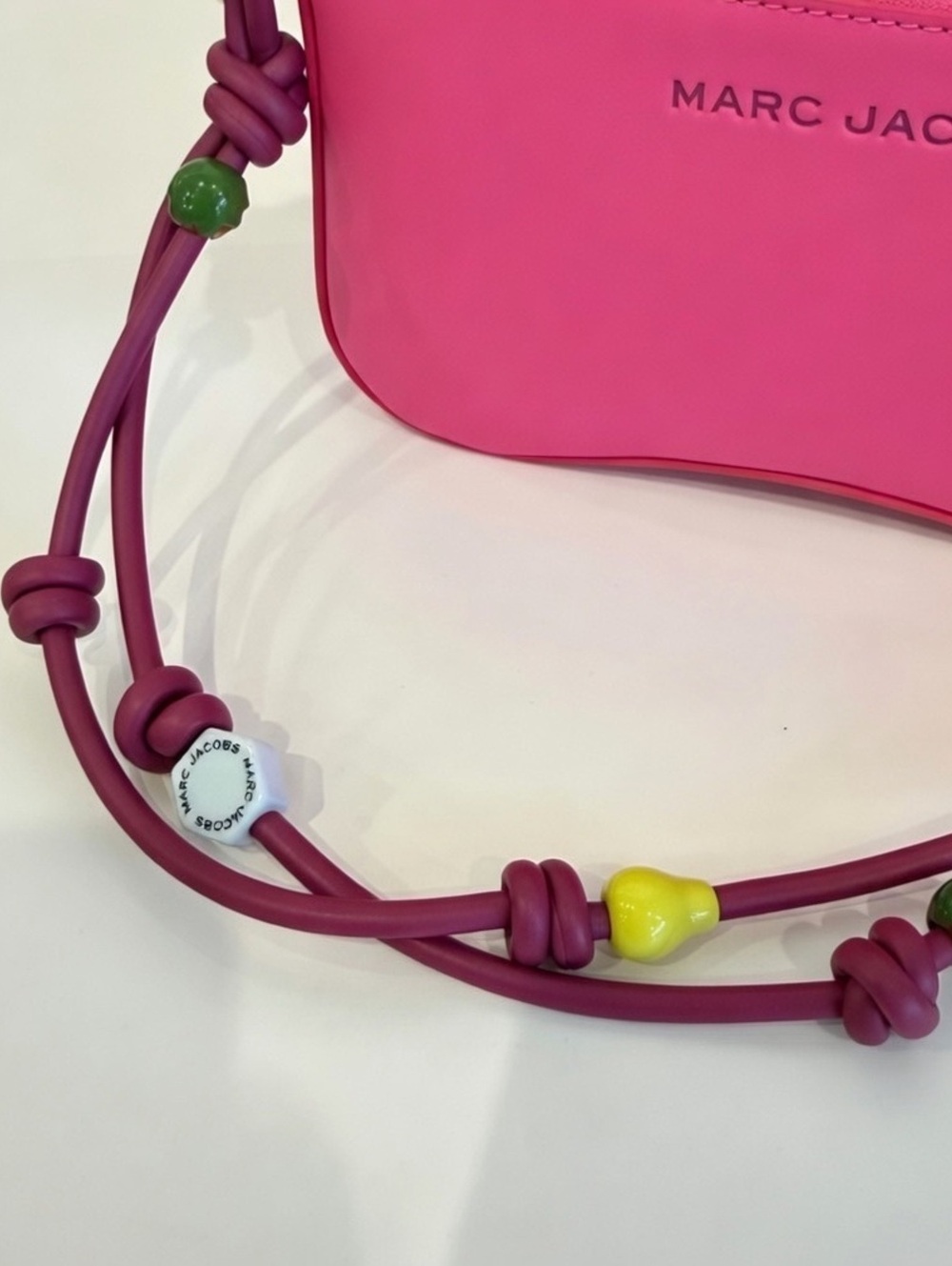 NWT Authentic MARC JACOBS Y2K Knots Colorful Beads Crossbody Bag Pink Leather - Picture 5 of 11